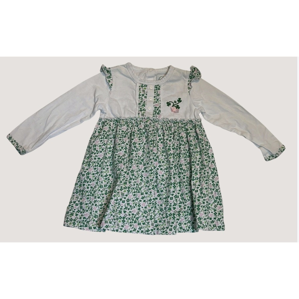 Made with love Ireland Dress Baby Girls 6-12 Month St. Patty Shamrock‎ Floral